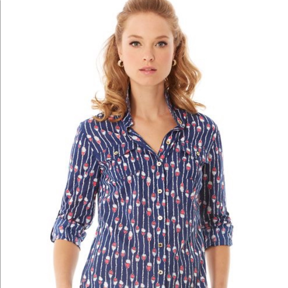 Lilly Pulitzer buoy linen shirt